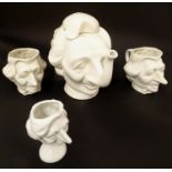 Luck and Flaw , a Margaret Thatcher White ceramic tea set comprising of a tea pot , pedestal egg cup