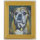Soma, 20th century, Oil on canvas, A portrait of a dog. Signed and dated (20)08 lower left.