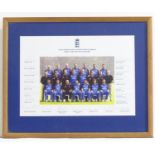 Cricket : England One Day International Squad, India & New Zealand 2002, a framed squad photograph