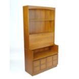 Vintage retro, mid-century: a 1970s teak wall board bureau bookcase by Nathan Furniture,