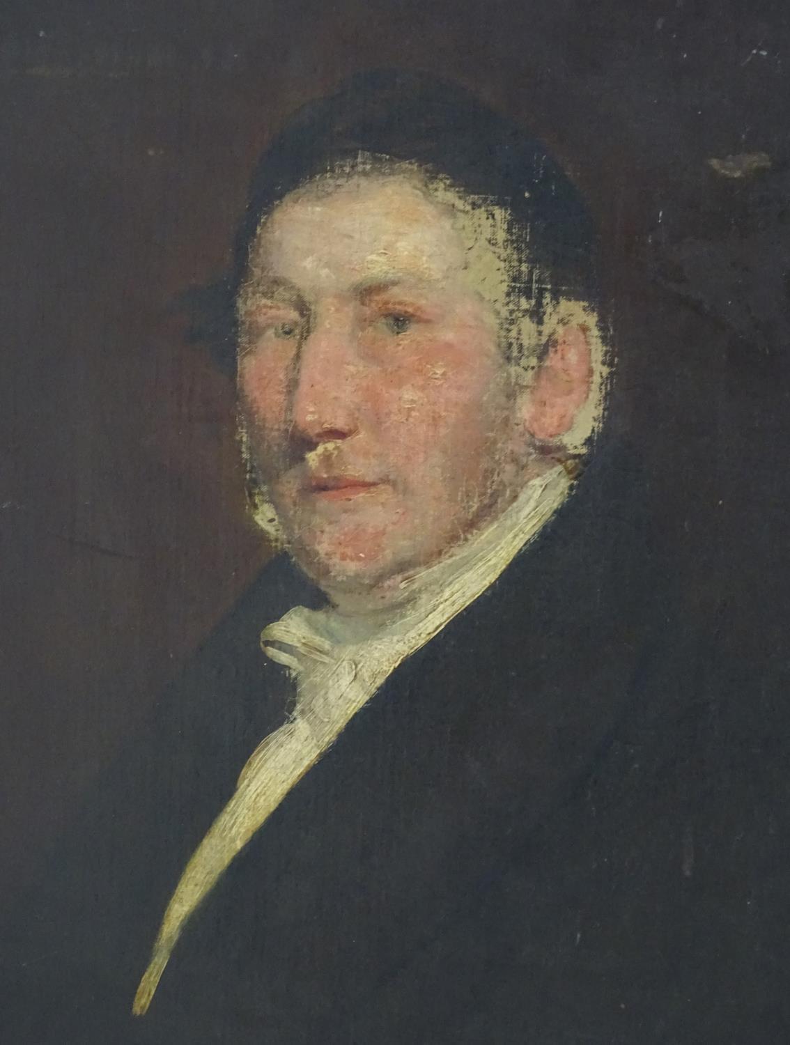 19th century, English School, Oil on canvas, A portrait of a Gentleman. Approx. 30" x 24 3/4" Please - Image 4 of 4
