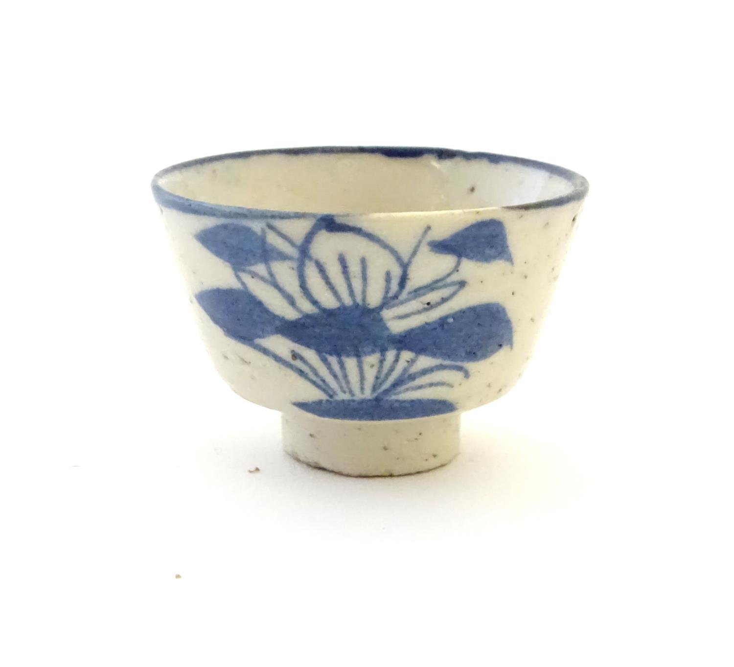 Three assorted Oriental blue and white wares to include sake cup, tea bowls etc. Character marks - Image 11 of 12