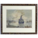 W. G. Morden, 20th century, English School, Watercolour, Shipping on the River Thames. Signed