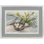Indistinctly signed Margaret Harrison ?, 20th century, Watercolour, A still life study with