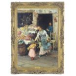 Stefano Novo (1862-1927), Italian School, Oil on canvas, The Fruit Shop. Signed lower left and dated