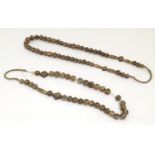 Ethnographic / Native / Tribal: Two African necklaces comprised of clay beads with geometric