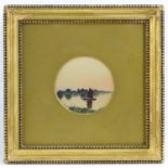 Monogrammed WJP, 20th century, English School, Watercolour, A river landscape scene at sunset with a