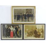 Three Vanity Fair chromolithographs with political figural group subjects, to include The Lobby of