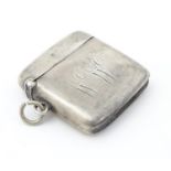 A silver vesta case. Hallmarked Birmingham 1900 maker Joseph Gloster. 1 3/4" x 1 1/34" Please Note -