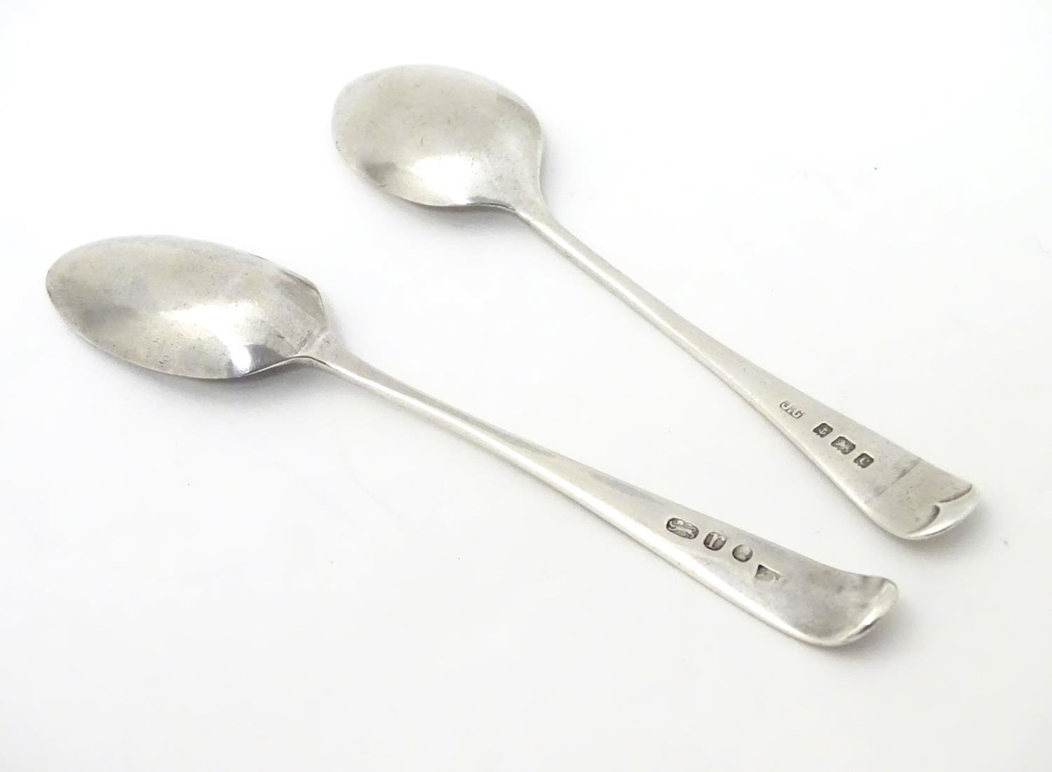 A Geo III silver Old English pattern teaspoon, hallmarked London 1792 maker George Gray, together - Image 2 of 6