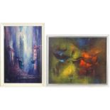Two 20th century abstract colour photographic prints, to include Fishing Nets by Lebadang, and Dream