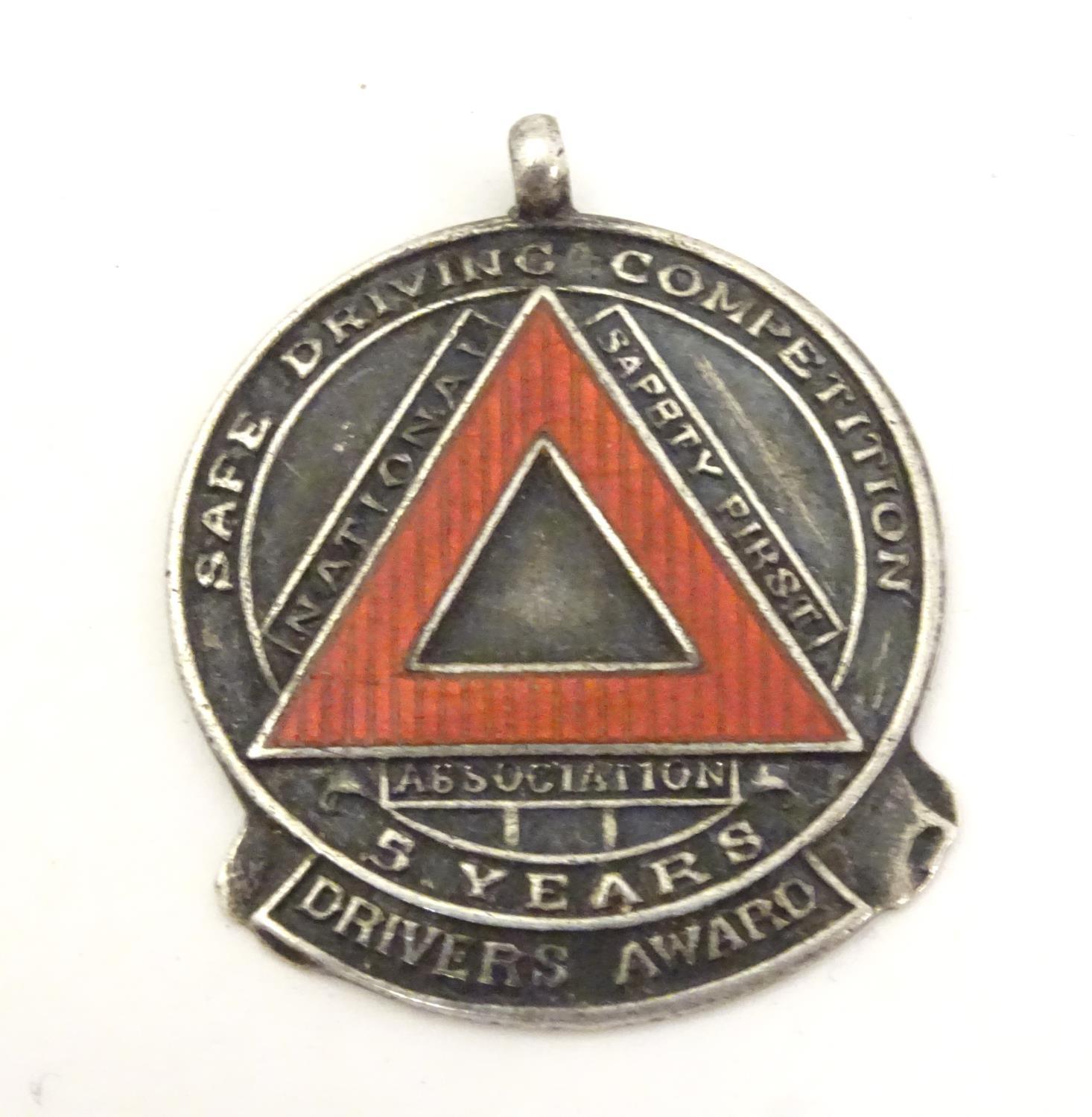 A hallmarked silver fob medal, the obverse decorated with the insignia of the National Safety - Image 10 of 10