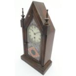 Lancet Mantel Clock: An Ansonia Clock Company walnut cased 30hr clock, with 4 1/4" dial, standing 15