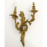 A 20thC cast two branch wall light of acanthus form approx 15" high Please Note - we do not make
