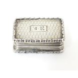 A silver vinaigrette hallmarked Birmingham 1838 maker TS. 1" wide Please Note - we do not make