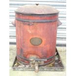 Architectural, salvage & garden: an early 20thC Wells patent Waste Oil Filter (container), 23"