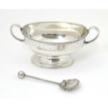 A Victorian silver salt hallmarked London 1880, maker Martin Hall & Co. Together with a Victorian