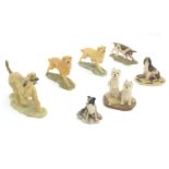 A quantity of Border Fine Arts models of dogs designed by Ayres comprising a golden retriever,