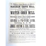 A Victorian auction advertising poster, Bloxham Grove Mill, Banbury, Oxon: a water corn mill, with