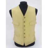 Sporting / Country pursuits: An early 20thc hunting waistcoat in mustard with 6 buttons