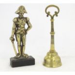 Two early 20thC brass door stops, one modelled as Lord Nelson. Largest approx. 14 3/4" high (2)
