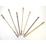 A quantity of assorted 19thC and later fire pokers. Largest approx. 27 1/2" (7) Please Note - we