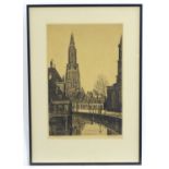 James P. Power, 20th century, Etching, Amersfoort. Signed and titled under. Approx. 22" x 14 1/4"
