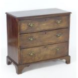 A late 18thC / early 19thC mahogany chest of drawers with a moulded rectangular top above three long