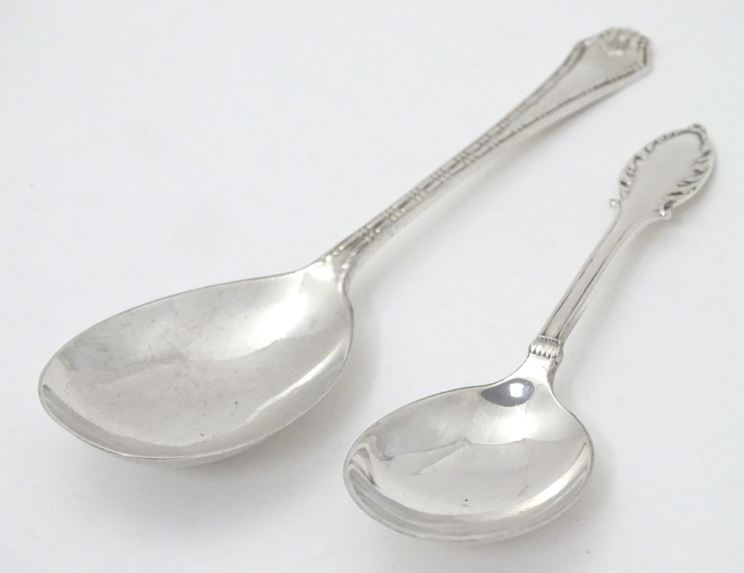 Two silver jam / preserve spoons one hallmarked London 1928 maker Deakin & Francis, the other - Image 3 of 7