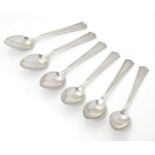 A set of 6 North American / Canadian tea spoons, marked M B Co Sterling 4 1/4" Please Note - we do