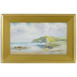 Arthur Dean, 20th century, Watercolour, Pease Bay, Scotland. Signed lower right. Approx. 11 3/4" x