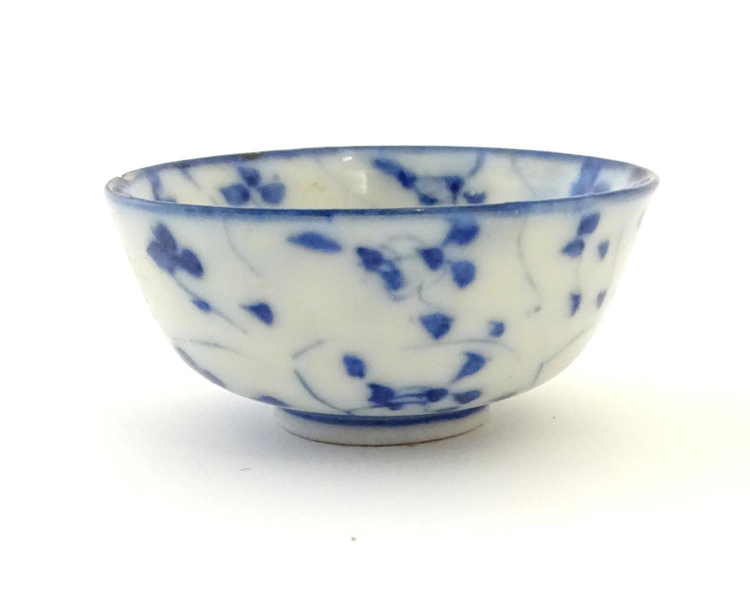 Three assorted Oriental blue and white wares to include sake cup, tea bowls etc. Character marks - Image 9 of 12