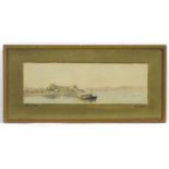 S. Scarvelli, Watercolour, The island of Corfu with a view of the castle. Ascribed to mount. Approx.