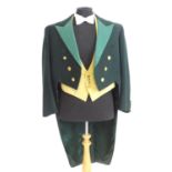 Sporting / Country pursuits: A hunting tailcoat / jacket, c1960's, in green with 6 buttons