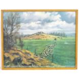 After Derick Bown, 20th century, Colour print, A hunting scene in a country landscape with