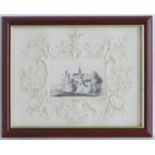 Manner of E J G, 19th century, English School, Pencil drawing, Dartmouth Castle, with ornate