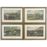 G. &. C. Hunt, after F. C. Turner, Four colour engravings, Vale of Aylesbury Steeple Chase. Titled