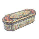 A Huntley & Palmers biscuit tin decorated with Oriental scenes. marked under ' Huntley & Palmers