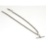 A hallmarked silver curb link watch chain / albert, 14" long Please Note - we do not make