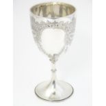 A silver cup of goblet / chalice form hallmarked Birmingham 1906 maker Williams (Birmingham) Ltd.