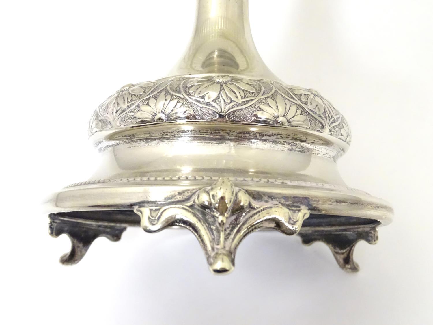 A late 19thC / early 20thC silver plate and glass centre piece with provision for epergne glass - Image 8 of 8