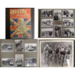 Cycling: a mid 20thC photograph album recording the 1976 Milk Race, containing c550 mono and