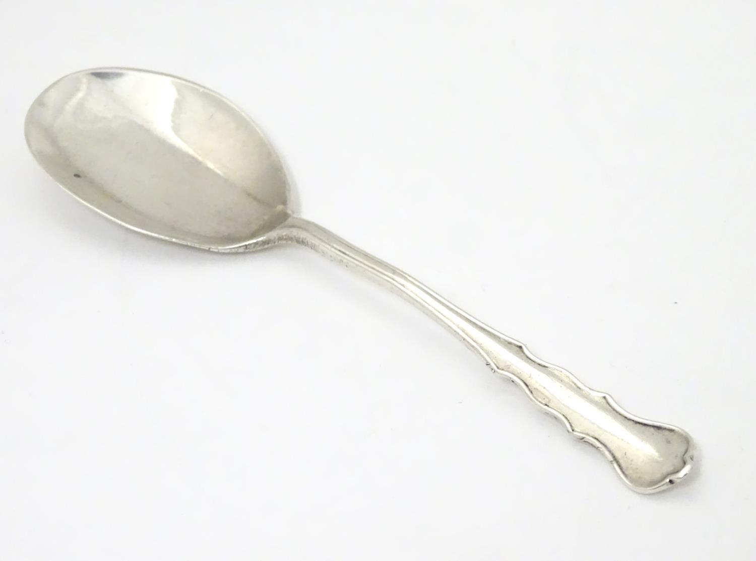 A silver jam / preserve spoon, hallmarked London 1921. 4 3/4" long Please Note - we do not make