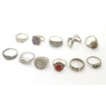 Eleven assorted silver and white metal rings (11) Please Note - we do not make reference to the