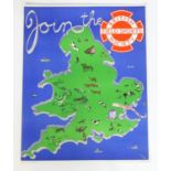 A British Field Sports Society poster Join The British Field Sports Society. Depicting a Map of