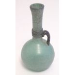 A scavo glass jug / ewer in the manner of Seguso Vetri d'arte. 7 3/4" high Please Note - we do not