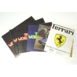 An assortment of late 20thC promotional advertising car brochures, comprising: a Ferrari 1978