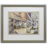 Conway Turnley, 20th century, Watercolour, Stone Masons Yard. Signed and dated 1959 lower right.