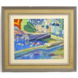 Kreschel, 20th century, Oil on board, A colourful harbour scene with boats. Signed and dated 1992