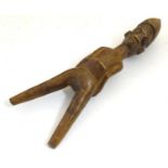 Ethnographic / Native / Tribal: A carved African slingshot / catapult handle of figural form.